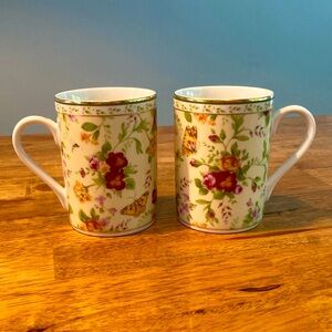 Matching Floral/Butterfly Mugs